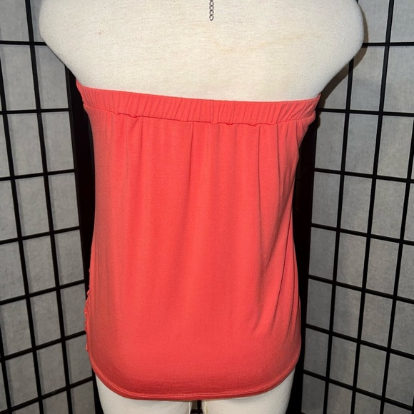 Strapless Coral Top w/Gathered Accent NWT - Picture 2 of 6